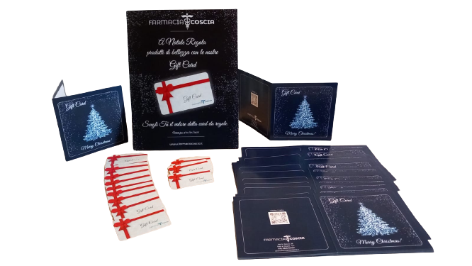 Kit fisico di gift card personalizzate, pronte da vendere in negozio